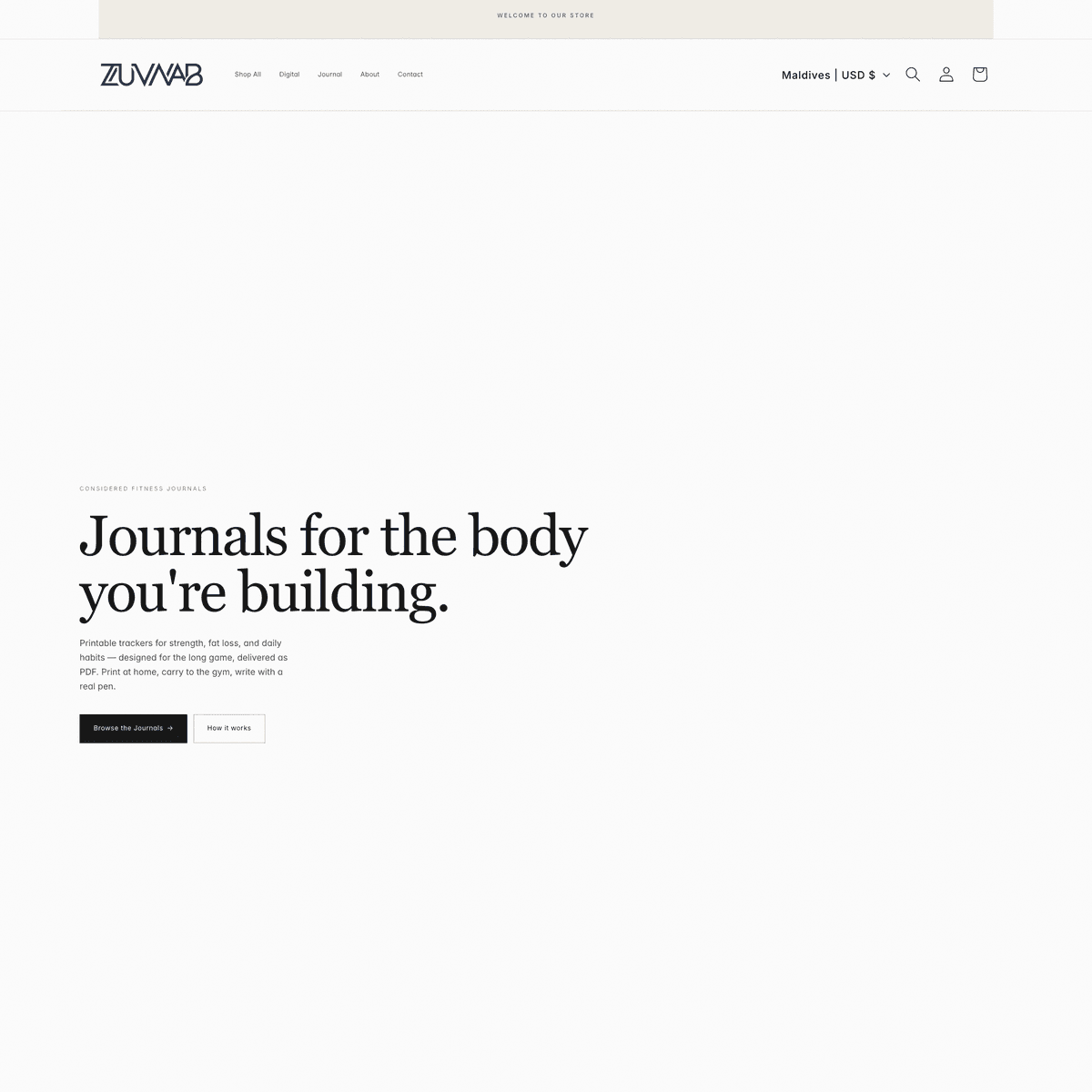 Zuvaab — Considered fitness journals